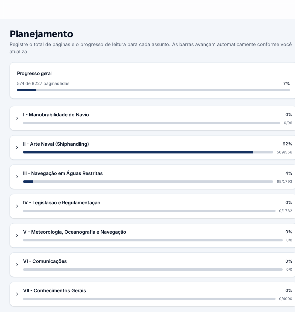 Planejamento de estudos